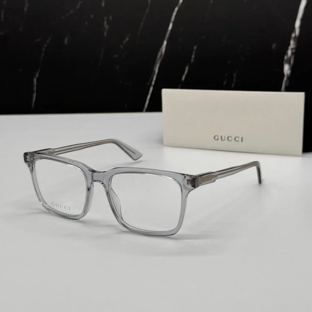 NEW GG1120O 005 GUCCI TRANSPARENT LIGHT BLUE MEN GUCCI EYEGLASSES